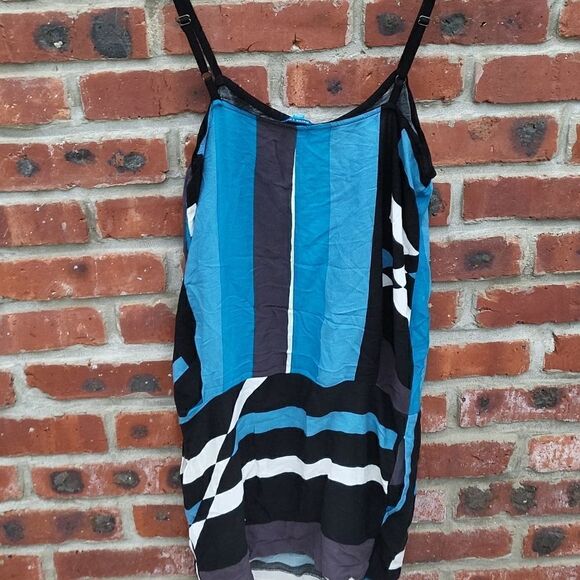 Turquoise stripped summer dress - Picture 4 of 5